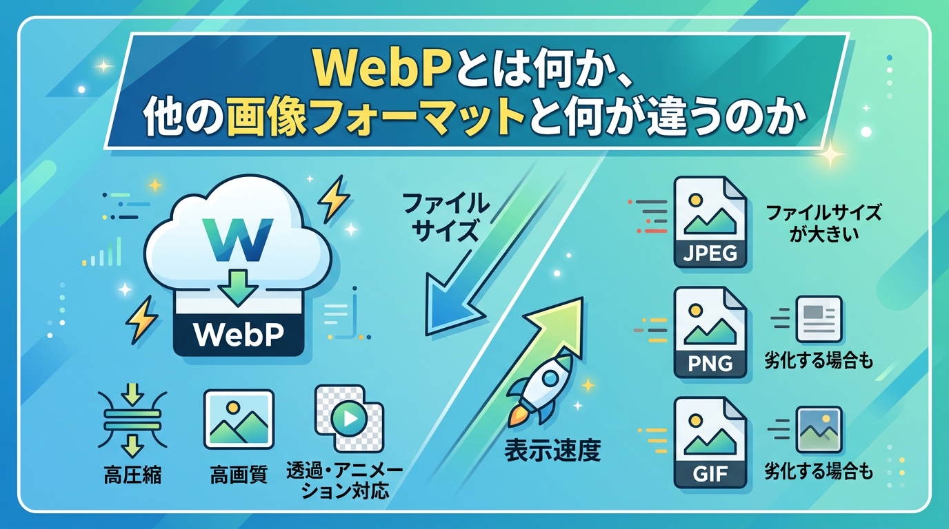 WebP変換のメリットと注意点｜初心者向け解説｜SEO効果も得られる｜誰でも簡単にできるコツを紹介