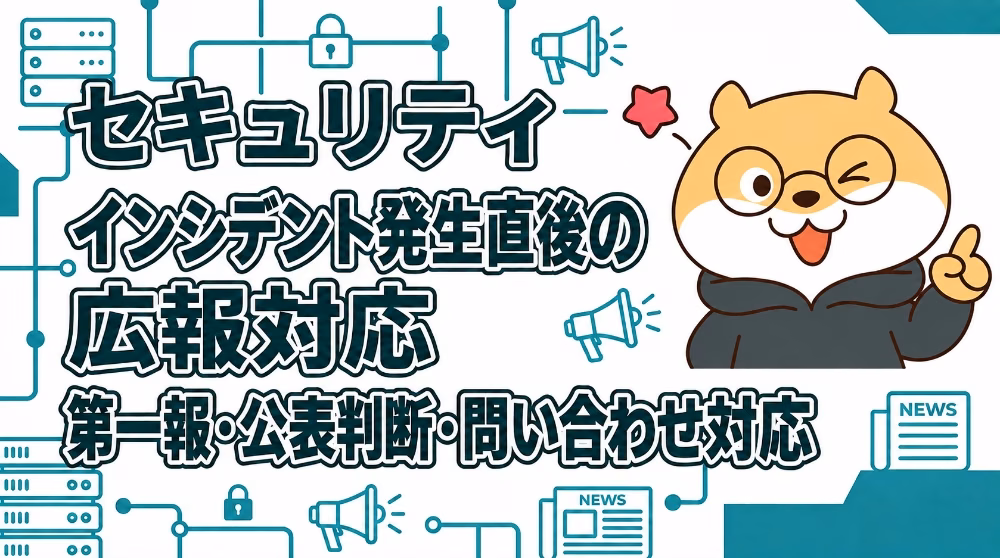 セキュリティインシデント発生直後の広報対応｜第一報・公表判断・問い合わせ対応