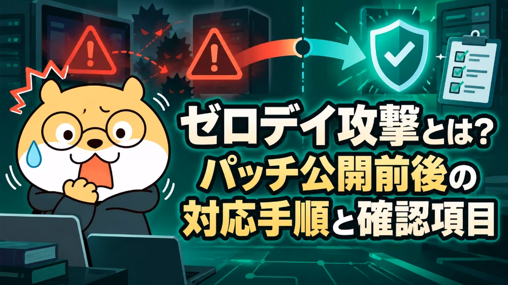ゼロデイ攻撃とは？パッチ公開前後の対応手順と確認項目